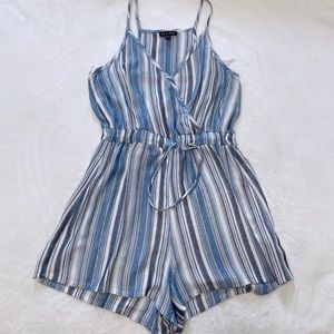 AS U WISH Medium Blue & White Romper